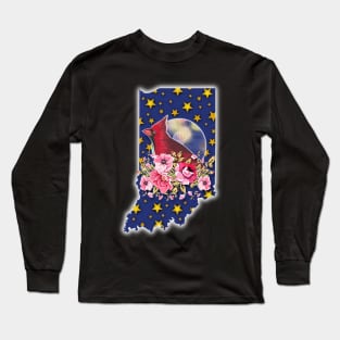 INDIANA CARDINAL amongst the PEONIES😊 Long Sleeve T-Shirt